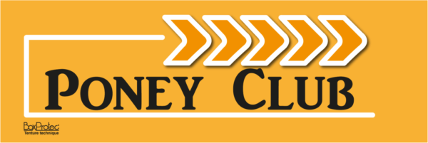 plaque de signalétique d'écurie poney club orange fléchage boxprotec