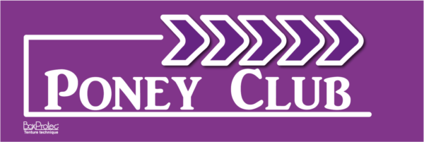 panneau publicitaire flèche poney club violet fléchage boxprotec