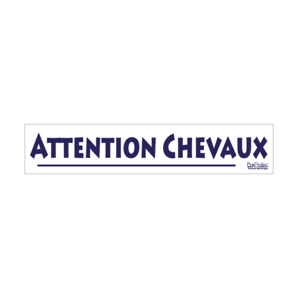 stickers attention chevaux blanc boxprotec