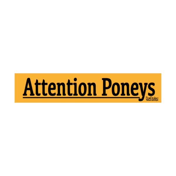 autocollant attention poneys orange boxprotec