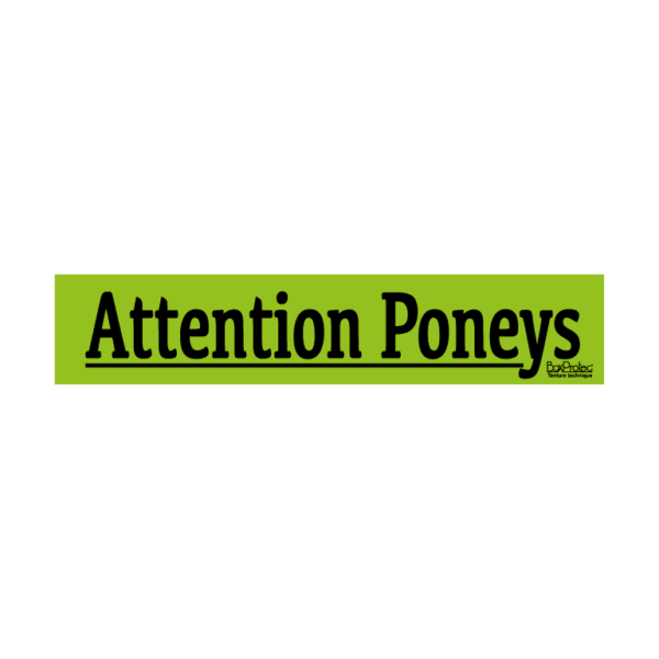 autocollant attention poneys vert boxprotec