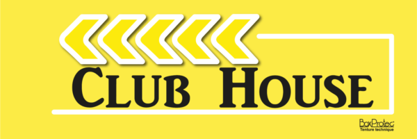 panneau publicitaire flèche club house jaune fléchage boxprotec