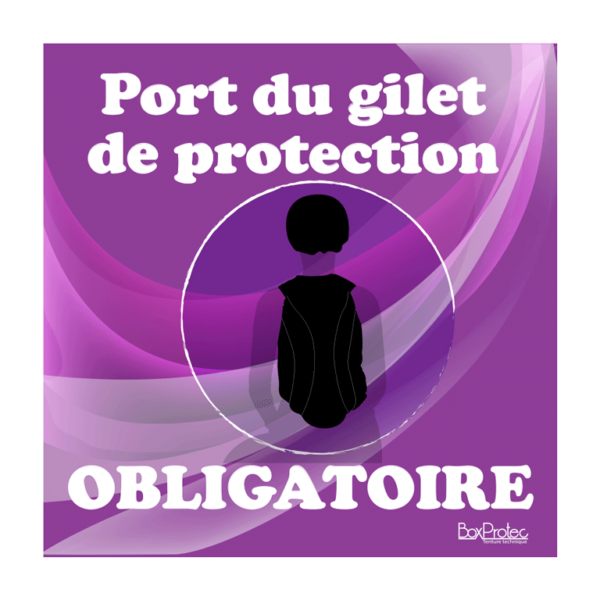 panneau port du gilet de protection obligatoire violet