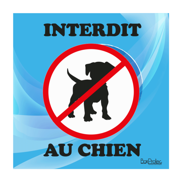 panneau interdiction au chien bleu