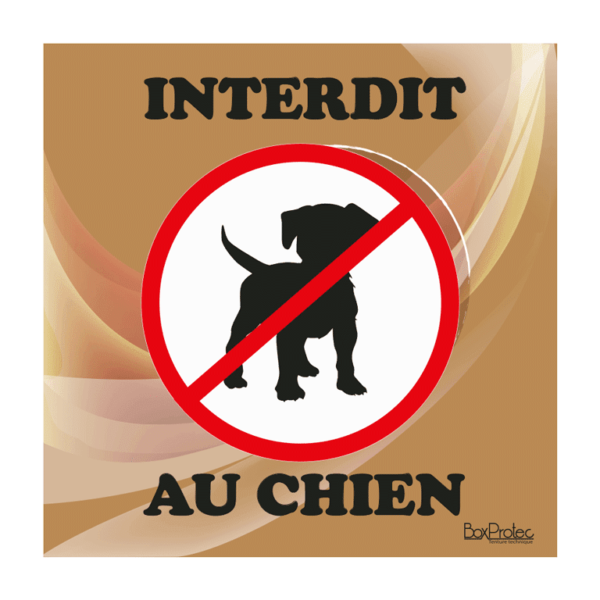 panneau interdiction aux chiens marron