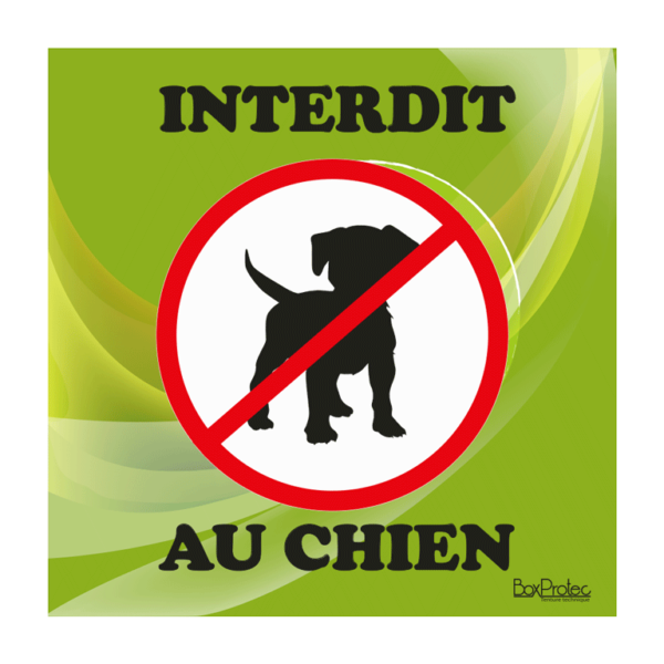 panneau interdit au chien vert