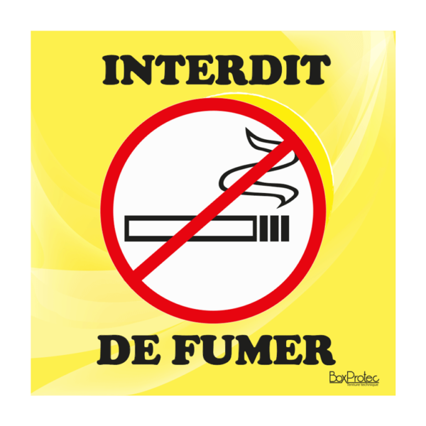panneau interdit de fumer jaune
