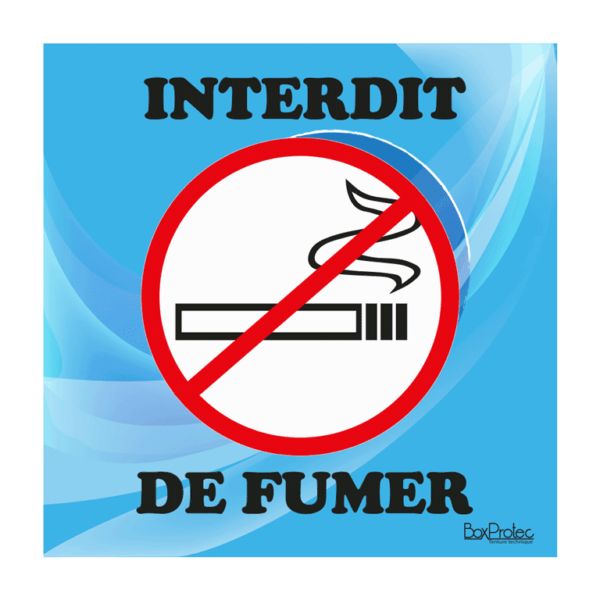 panneau interdit de fumer bleu