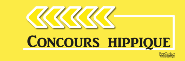 panneau publicitaire flèche concours hippique jaune fléchage boxprotec