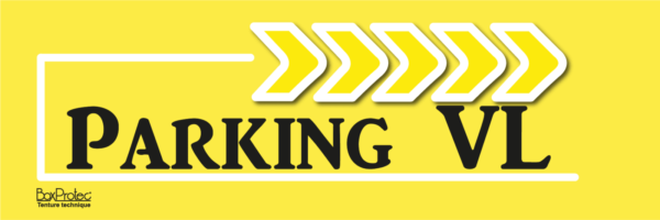 panneau publicitaire flèché parking véhicule léger jaune fléchage boxprotec