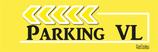 plaque de direction parking véhicule léger jaune fléchage boxprotec