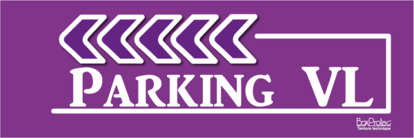 panneau direction parking véhicule léger violet fléchage boxprotec