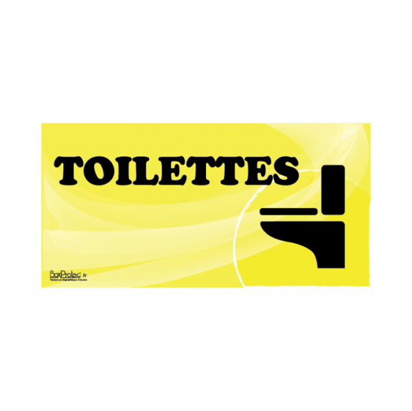panneau toilettes jaune