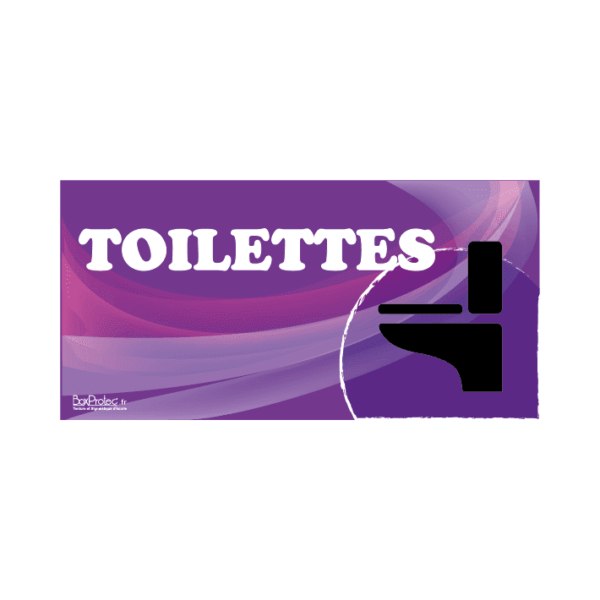 panneau toilettes violet