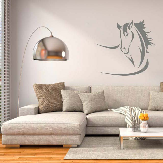 Sticker mural origami cheval - Zwart, Stickers muraux salon, stickers  muraux, Mur