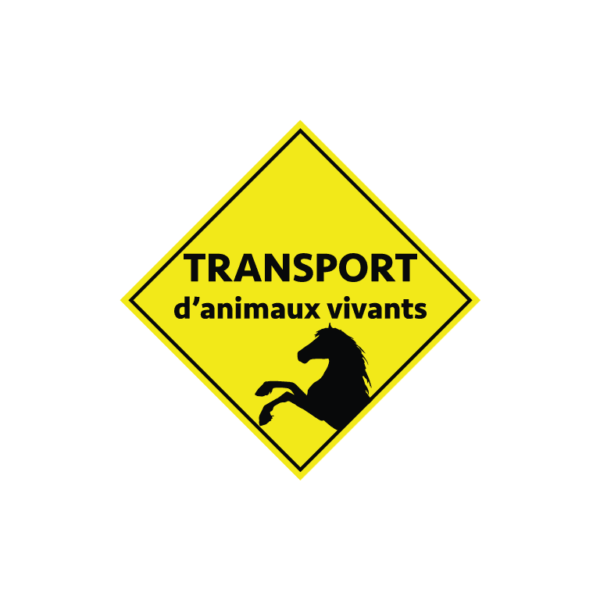stickers losange jaune transport animaux vivants
