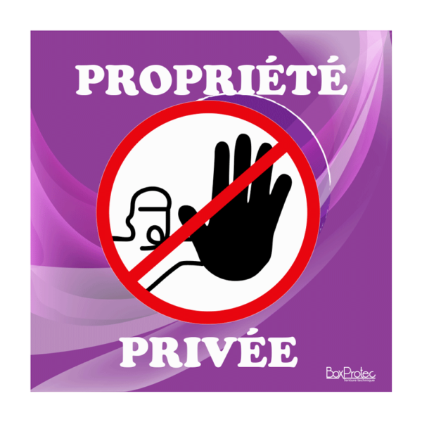 panneau accès interdit propriété privée violet