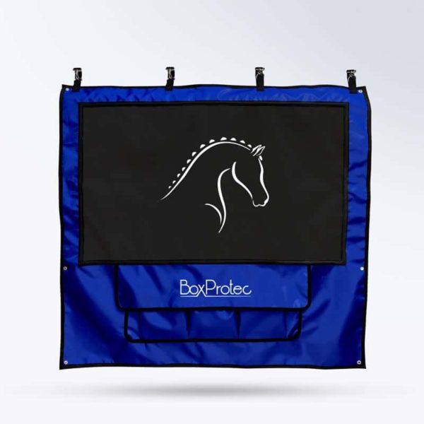 tenture de box PRO1 Boxprotec bleu et noir pour chevaux