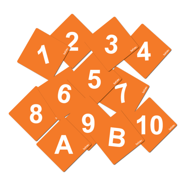 numéro et lettre d'obstacle de cross fond orange