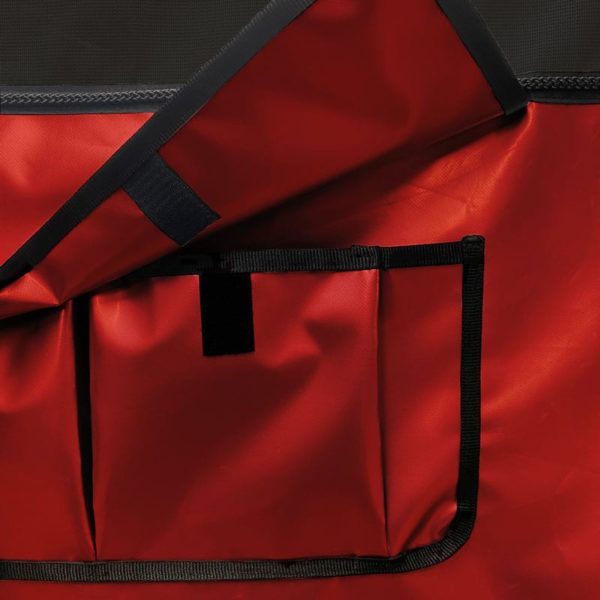 tenture de box rouge avec pochettes de rangement Boxprotec