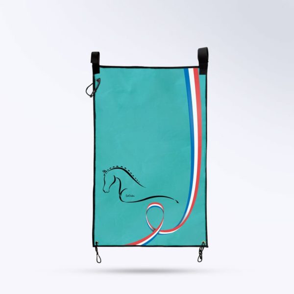 tenture de porte bleu turquoise Boxprotec fabrication française