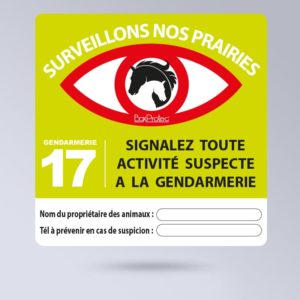 BOXPROTEC-Panneau Securite Cheveaux - surveillons nos prairies