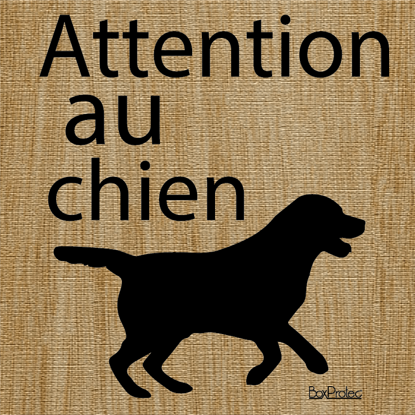 Panneau danger chien de garde - Sticker Communication